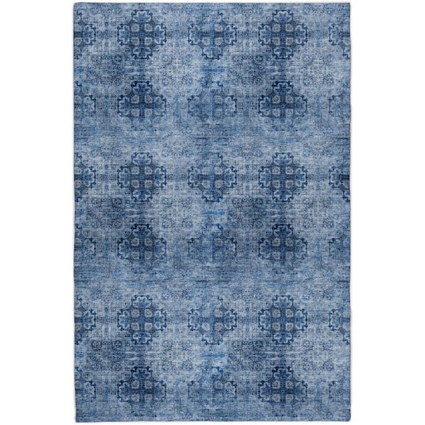 Dream Shag Premium Machine Washable Abstract ADS557 Navy 10 ft. x 14 ft. Area Rug