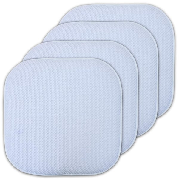 Sweet Home Collection Honeycomb Memory Foam Square 16 in. W x 16 in. D Non-Slip Back Chair Cushion, Light Blue (4-Pack)