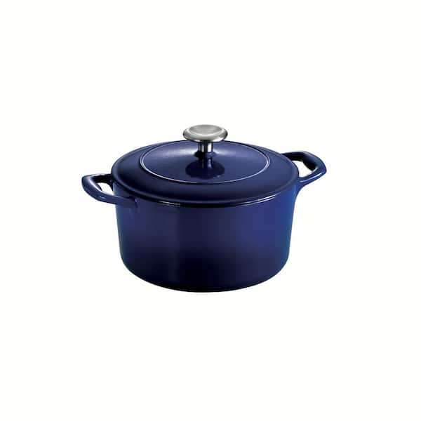 5.5 Qt Enameled Cast-Iron Series 1000 Covered Round Dutch Oven - Dark Blue
