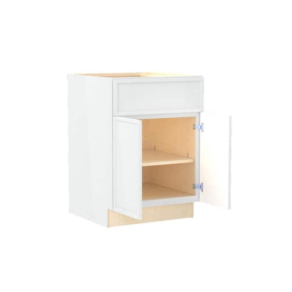 Franklin 24 in. W x 21 in. D x 34.5 in. H Assembled Plywood Base Bath Cabinet in Vesper White with Soft Close