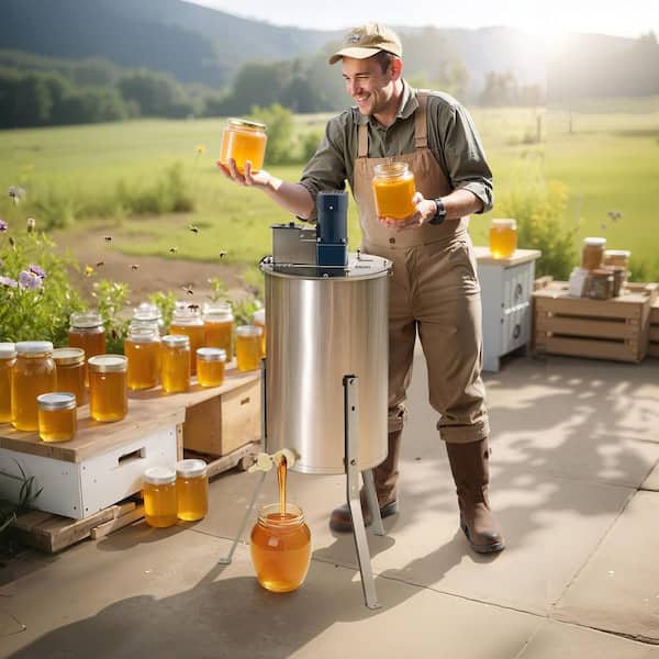 3 Frames Electric Extractor Spinner Bee Honey Extraction Separator Stainless Steel Beekeeping Equipment with Sta