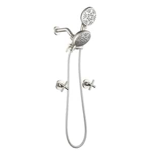 Ami Double Handle 7-Spray Shower Faucet 1.8 GPM with Ceramic Disc Valves in. Brushed Nickel