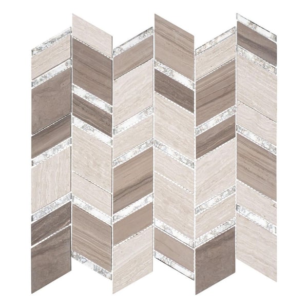 ANDOVA Casia Natural Stone Chevron Diverse Mosaic 2 in. x 2 in. Wall Tile, 4.9 sq. ft.