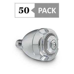 Earth 3-Spray Pattern 2.7 in. Single Wall Mount Fixed 1.5 GPM Fixed Shower head with Pause Feature in Chrome (50-Pack)
