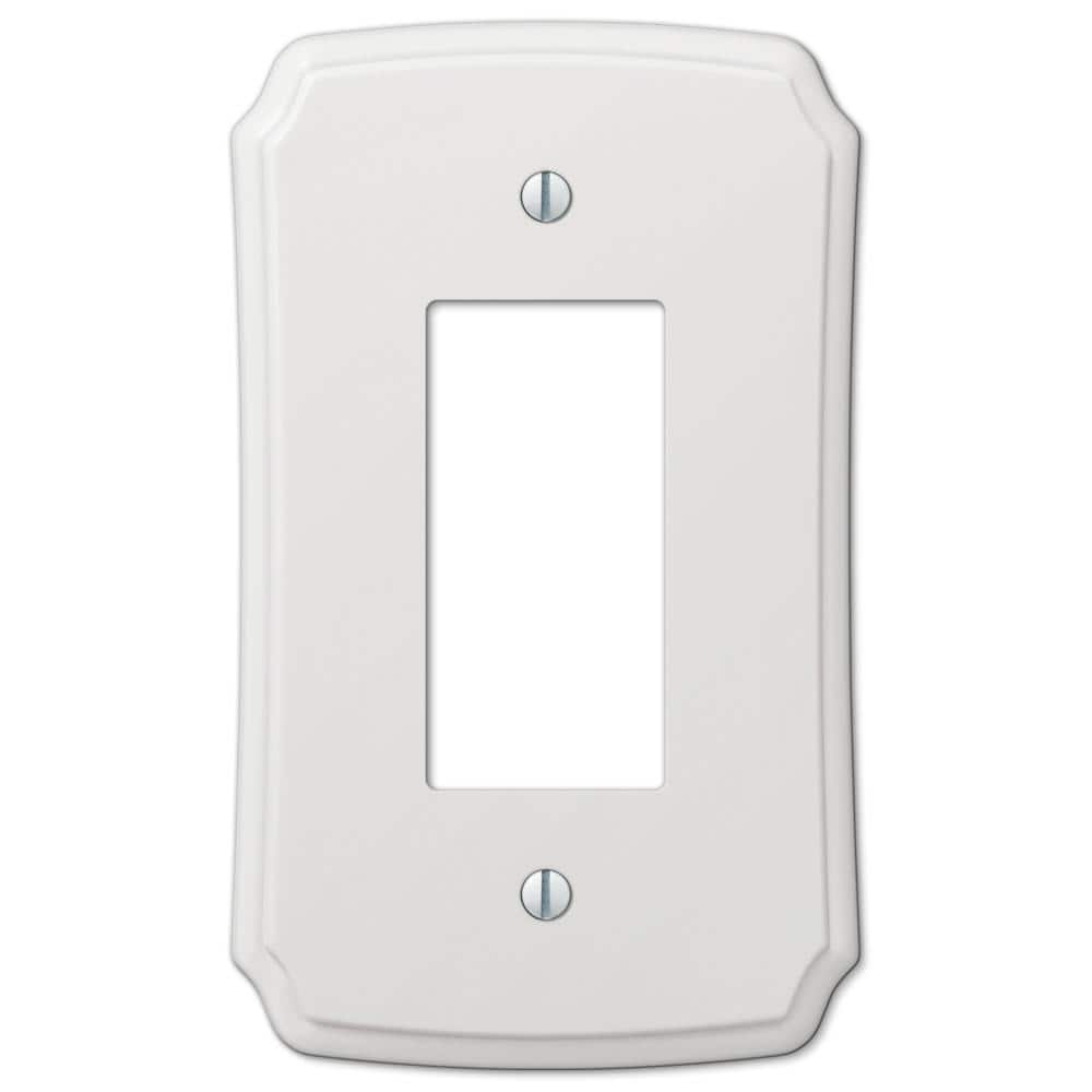 White Composite Single Rocker Decorative Wall Plate