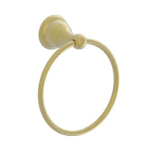 Ivie Wall Mounted Single Post Towel Ring in Matte Gold Finish