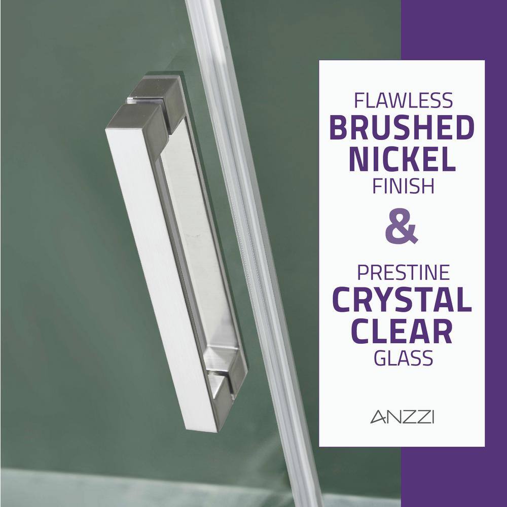 Rhodes 60" x 76" Frameless Sliding Shower Door in Brushed Nickel