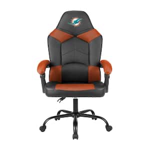 Miami Dolphins Black Polyurethane Oversized Office Chair with Reclining Back