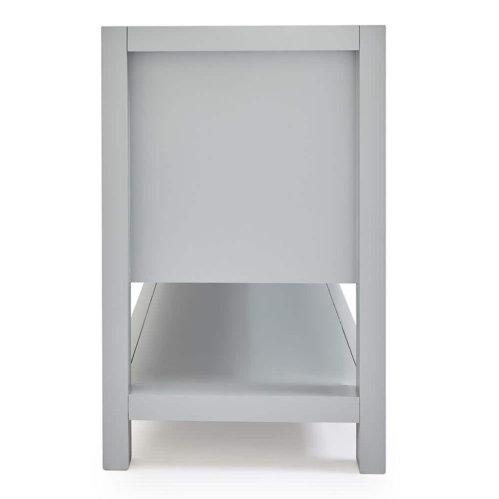 Gray Solid Wood Single Freestanding Bathroom Vanity Base