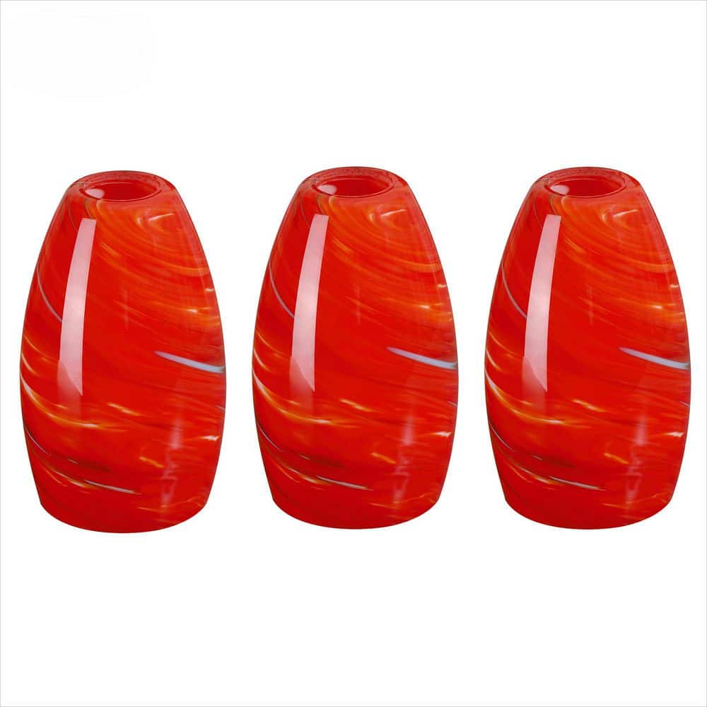7.64 in. Red Art Glass Globe Pendant Shade for Mini Pendant with 1.65 in. Lip Fitter (Not Included) (3-Pack) price history on PriceWatchPro