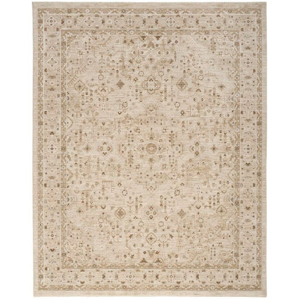 Harbor Beige 8 ft. x 10 ft. Floral Traditional Area Rug