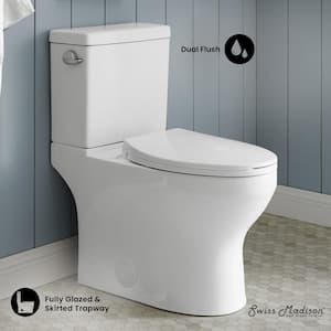 Classe 2-piece 1.28 GPF Single Flush Elongated Toilet in. Glossy White Seat Included