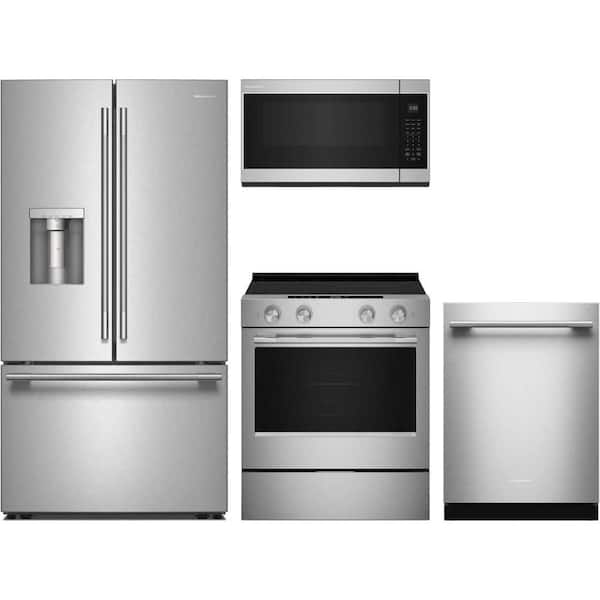 30 cu. ft. Standard Depth Refrigerator with 5 Element Slide-In Electric Range and Dishwasher with 3rd Rack