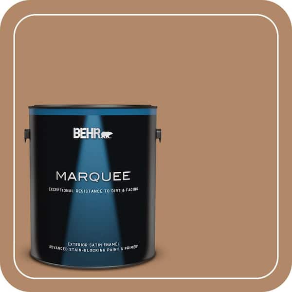 BEHR MARQUEE 1 gal. #MQ2-02 Syrup Satin Enamel Exterior Paint & Primer