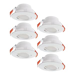 6 in. Selectable CCT Canless Integrated LED New Construction or Remodel Recessed Adjustable Gimbal Kit (6-Pack)