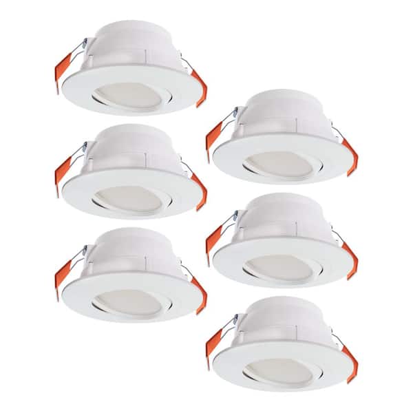 HALO 6 in. Selectable CCT Canless Integrated LED New Construction or Remodel Recessed Adjustable Gimbal Kit (6-Pack)