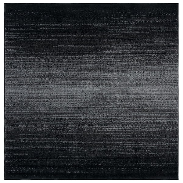 Adirondack 8 ft. x 8 ft. Square Black/Gray Gradient Transitional Area Rug