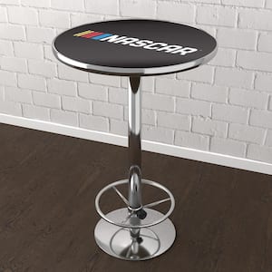 NASCAR 3-Piece Round Acrylic Top Chrome Bar Table Set (Seats-2)