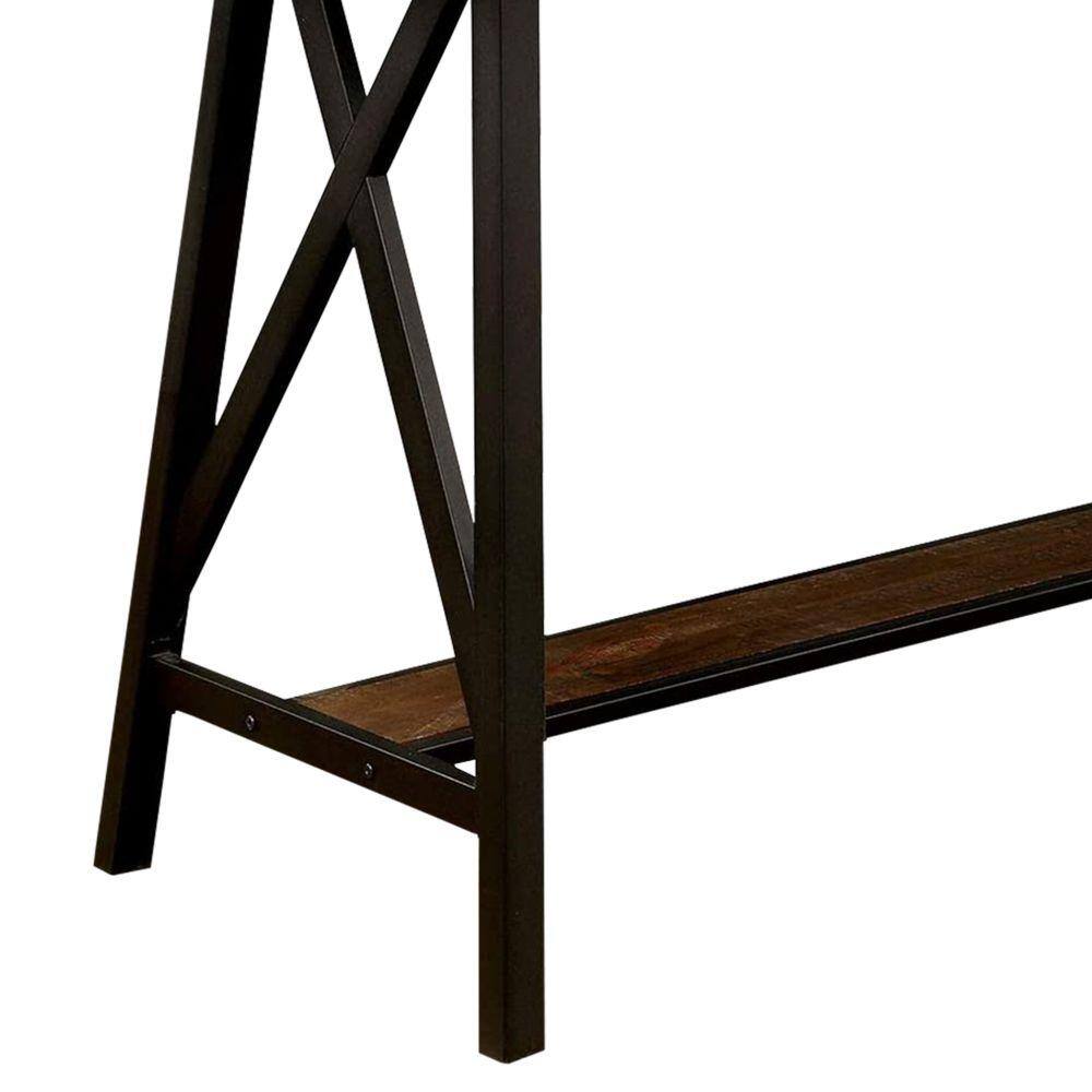 Industrial Black and Brown Wood Counter Height Table