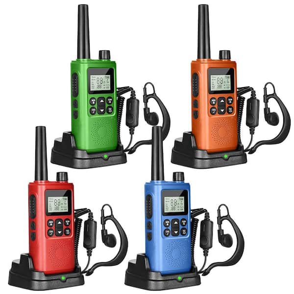 EKIEUDL Durable 7 Mile Range Rechargeable Waterproof Digital 2-Way Radio with Charger 4-Pack