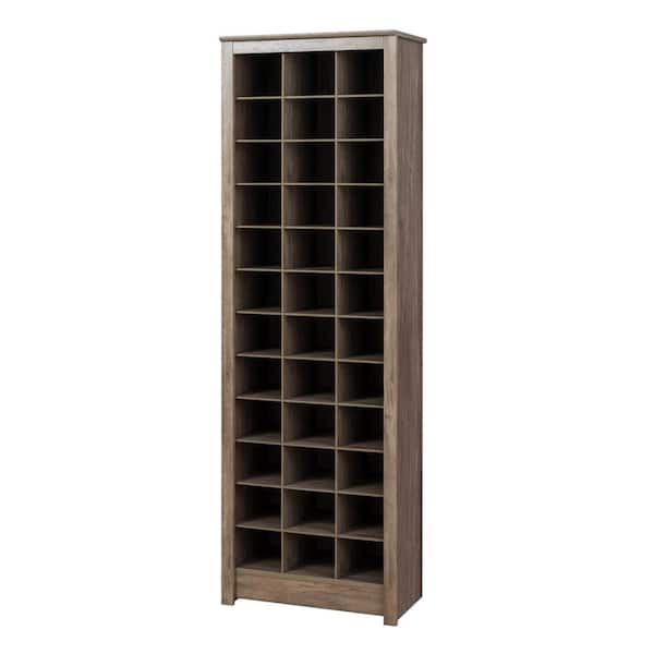 Prepac 72.5 in. H x 23.5 in. W 3 Gray MDF Shoe Storage Cabinet