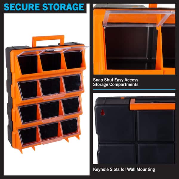 Stalwart 14.25 in. Plastic Storage Drawers - 12-Bin Screw Organizer - Craft  Cabinet for Hardware, Black 75-TSBS-G-2019 - The Home Depot