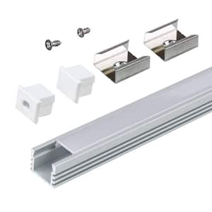 Deep Surface Mount LED Tape Light Channel, Silver (5-Pack)