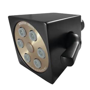 Monarch 1-Spray Patterns 2.81 in. Brass Square Wall Mount Fixed Shower Head in Matte Black