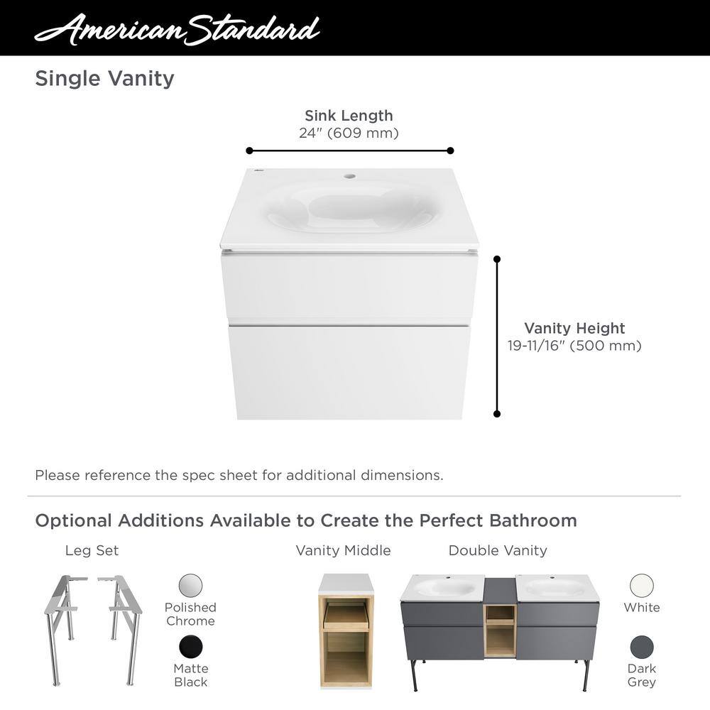 Studio S 24" White Wall-Mounted Single Vanity Cabinet