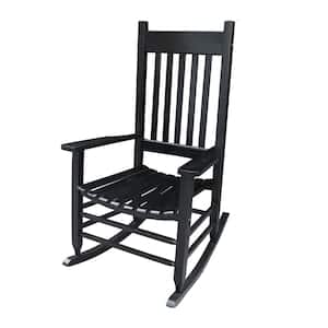 SERGA Black Wooden Outdoor Rocking Chair