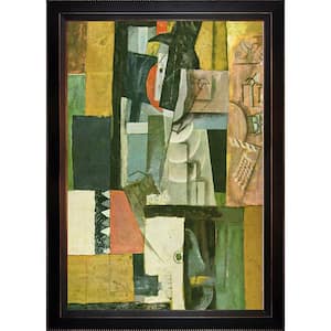 Man with Guitar by Pablo Picasso Veine D'Or Bronze Angled Framed Oil Painting Art Print 29 in. x 41 in.