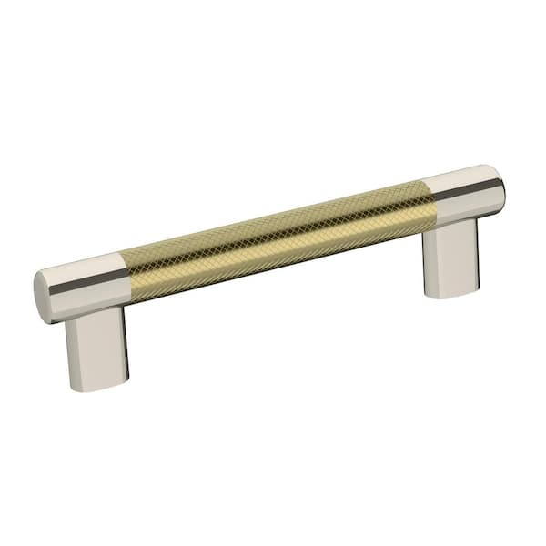 Amerock Esquire 5-1/16 in. (128 mm) Polished Nickel/Golden Champagne Drawer Pull