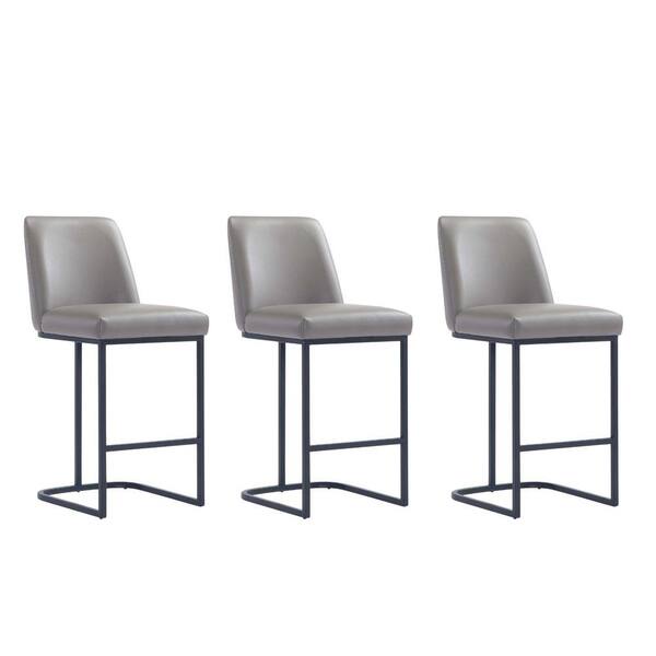 Manhattan Comfort Serena 26.37 in. Modern Grey Metal Counter