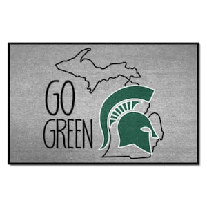 Michigan State Spartans Southern Style Gray 1.5 ft. x 2.5 ft. Starter Area Rug