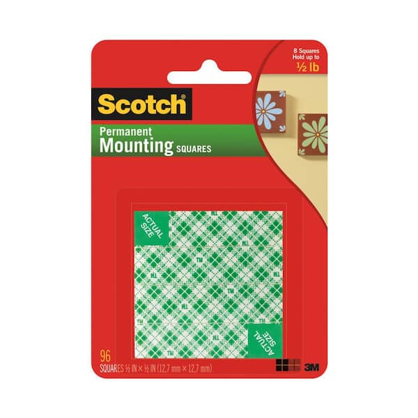 0.5 in. x 0.5 in. Permanent Double Sided Indoor Mounting Squares ((96-Pack)(Case of 24))