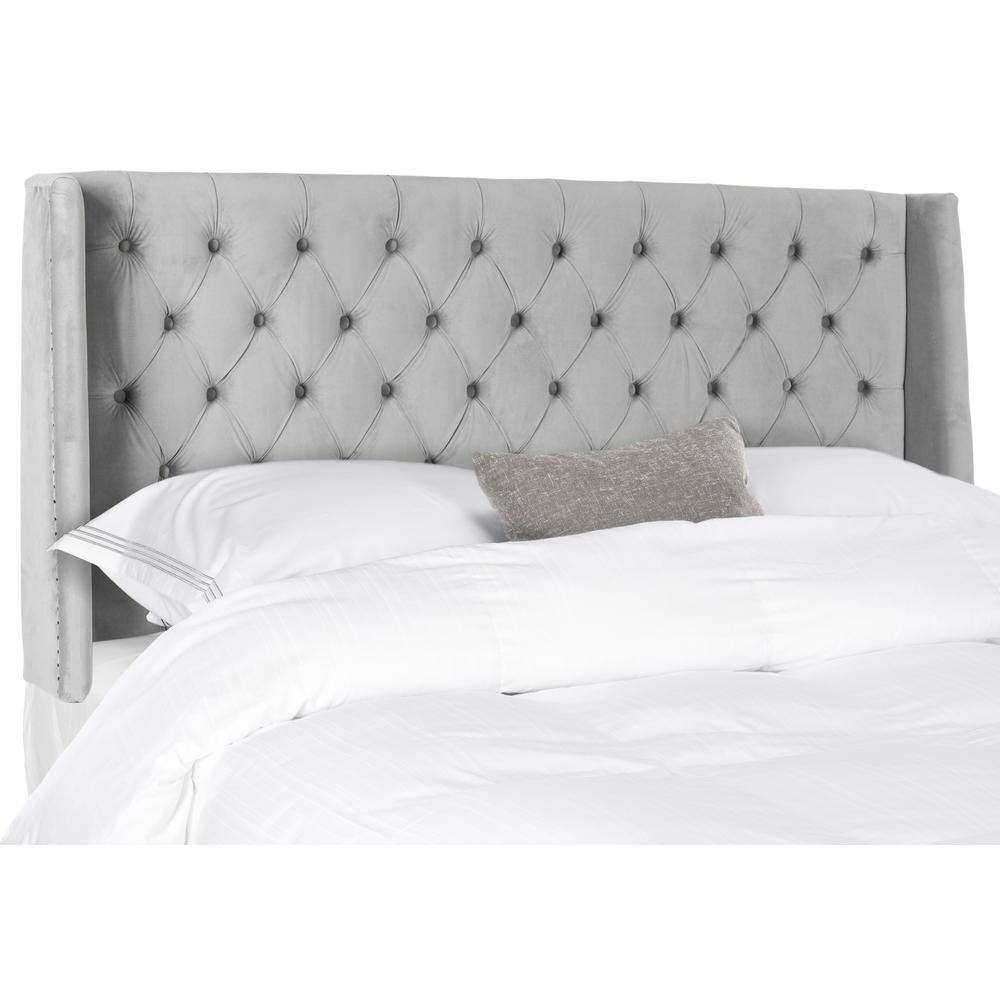 SAFAVIEH London Silver Queen Upholstered Headboard MCR4048EQ The