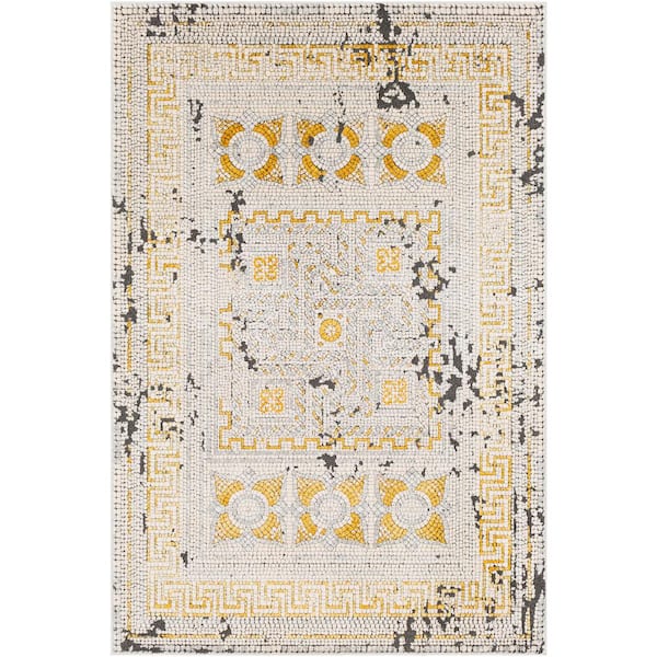 Amalia Mustard/Black 6 ft. 7 in. x 9 ft. 6 in. Oriental Area Rug