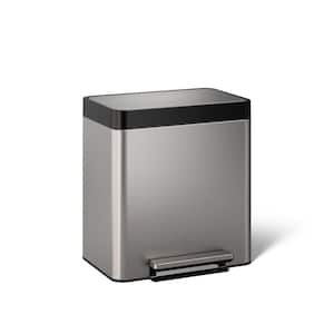 8 Gal. Pantry Stainless Steel Trash Can with Stainless Steel
