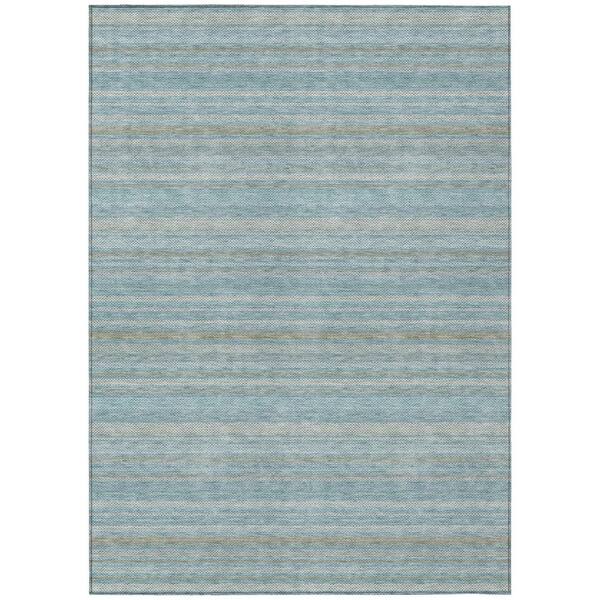 Chantille Machine Washable Indoor/Outdoor Abstract ACN3106 Teal 8 ft. x 10 ft. Area Rug