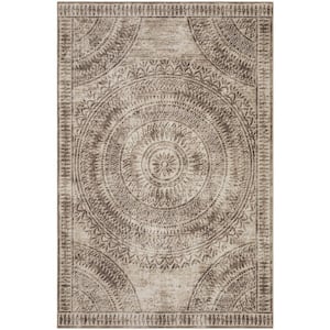 Modena Taupe 9 ft. x 12 ft. Medallion Area Rug