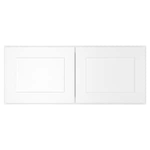 Newport Shaker White Ready to Assemble Wall Cabinet with 2-Doors (36 in. W x 15 in. H x 12 in. D)