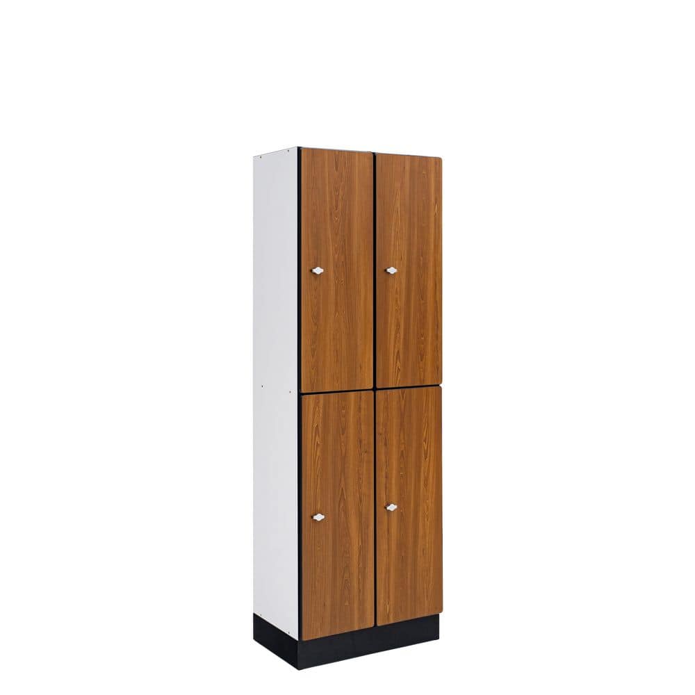 2-Tier Double Column 4-Compartment Wood Locker Cabinet in Oak price history on PriceWatchPro