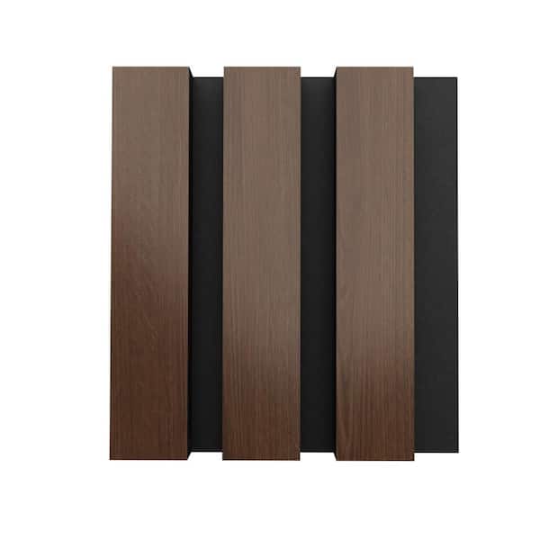 ARK DESIGN 4.6 in. x 4.7 in. x 0.875 in. Walnut Deep Brown Square Edge MDF Decorative Acoustic Wall Panel (Sample/0.15 sq. ft.)