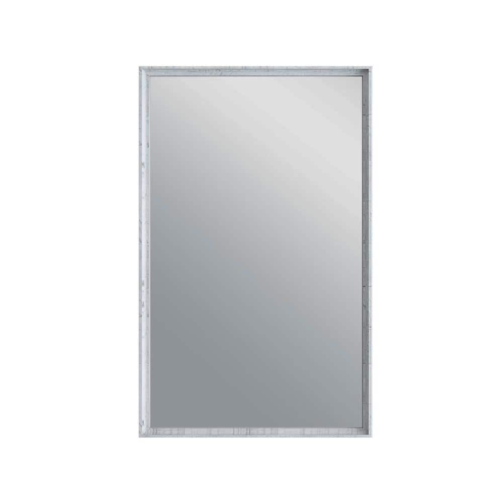 Formosa Rustic White Solid Acacia 20" Rectangular Bathroom Vanity Mirror