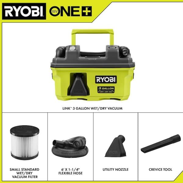 RYOBI ONE+ 18V LINK Cordless 3 Gal. Wet/Dry Vacuum (Tool Only