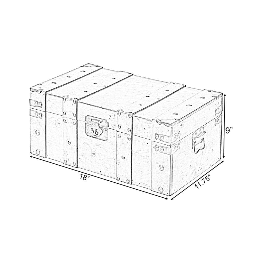 Large Rustic Light Brown Wooden Trunk Organizer with Handles