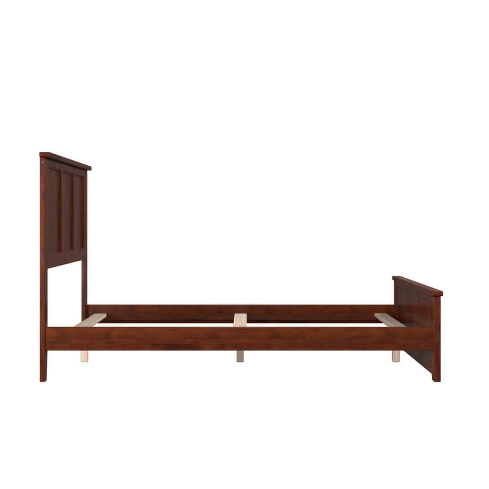 Madison Walnut Full Wood Platform Bed with Headboard