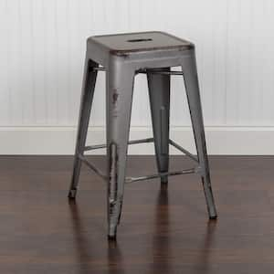 Silver Metal Indoor Outdoor Bar Stool