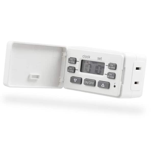 myTouchSmart Indoor Plug-In Simple Set Digital Bar Timer, White, 2 Pack