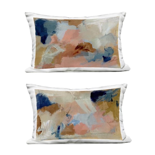 Stupell Industries Energetic Rustic Abstractions Tan Rectangular Outdoor Throw Pillow (2-Pack)